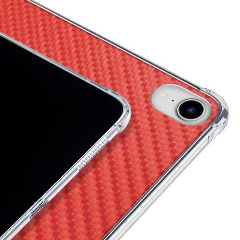 Red Carbon Fiber Specialty Texture Material iPad 11th Gen (2025) Clear Case