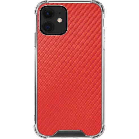Red Carbon Fiber Specialty Material iPhone 12 Clear Case