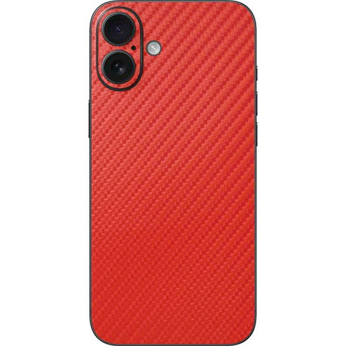 Red Carbon Fiber Specialty Texture Material iPhone 16 Plus Skin