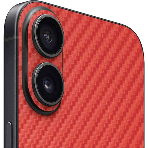 Red Carbon Fiber Specialty Texture Material iPhone 16 Plus Skin