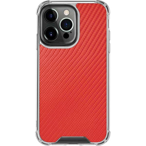 Red Carbon Fiber Specialty Texture Material iPhone 16 Pro Clear Case