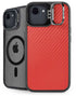 Red Carbon Fiber Specialty Texture Material iPhone 16e Kickstand Case