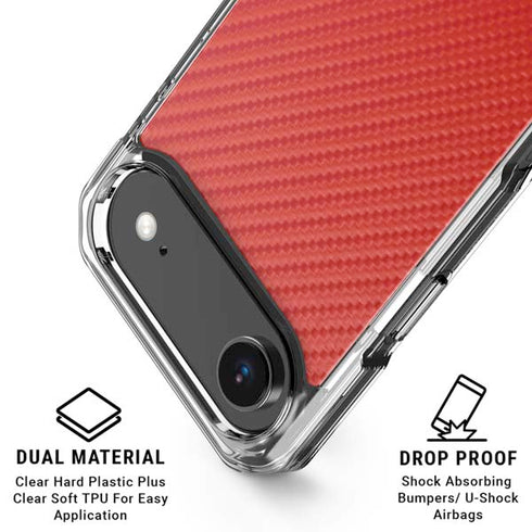 Red Carbon Fiber Specialty Texture Material iPhone 17 Air Clear Case