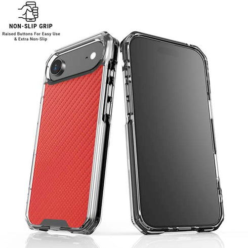 Red Carbon Fiber Specialty Texture Material iPhone 17 Air Clear Case