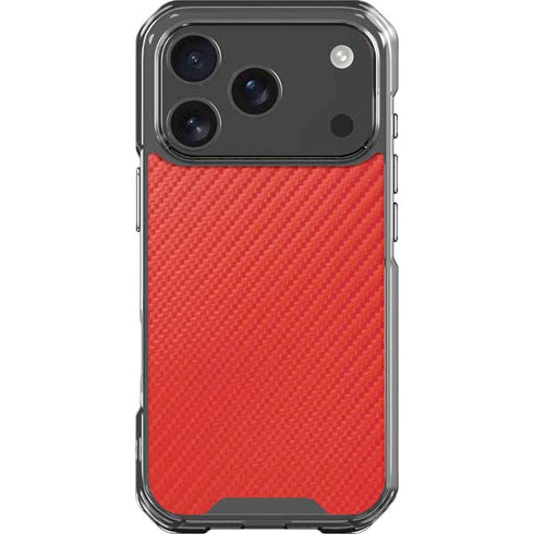 Red Carbon Fiber Specialty Texture Material iPhone 17 Pro Clear Case