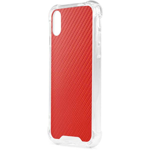 Red Carbon Fiber Specialty Texture Material iPhone XS Clear Case