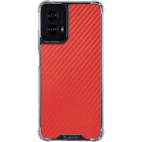 Red Carbon Fiber Specialty Texture Material Moto G Power 5G (2024) Clear Case