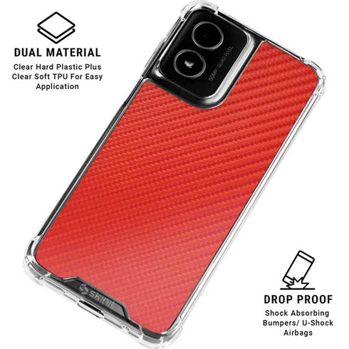 Red Carbon Fiber Specialty Texture Material Moto G Power 5G (2024) Clear Case