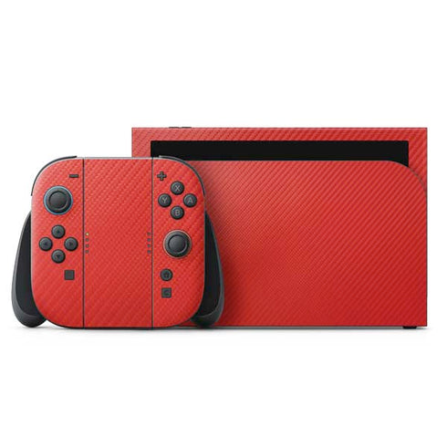 Red Carbon Fiber Specialty Texture Material Nintendo Skins