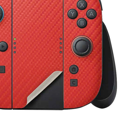 Red Carbon Fiber Specialty Texture Material Nintendo Switch 2 (2025) Joy-Con Controller Skin
