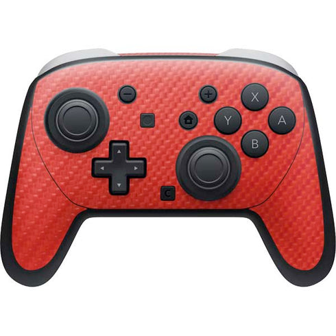 Red Carbon Fiber Specialty Texture Material Nintendo Switch 2 (2025) Pro Controller Skin