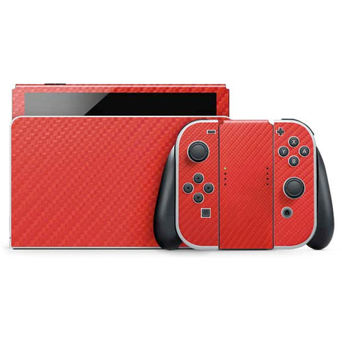Red Carbon Fiber Specialty Texture Material Nintendo Skins