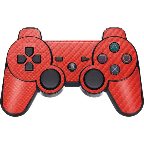 Red Carbon Fiber Specialty Material PS3 Dual Shock wireless controller Skin