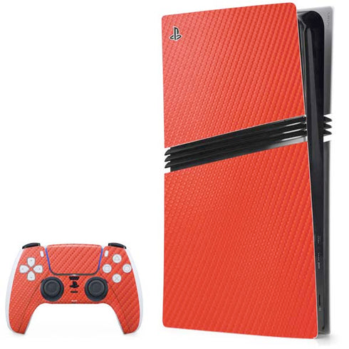 Red Carbon Fiber Specialty Texture Material PS5 Pro Bundle Skin