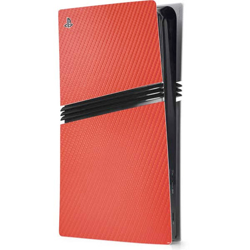 Red Carbon Fiber Specialty Texture Material PS5 Pro Console Skin