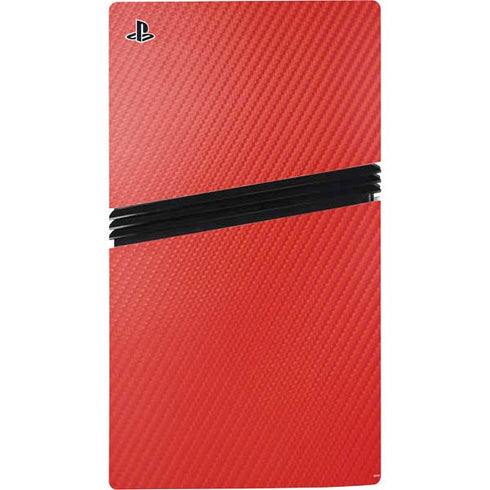Red Carbon Fiber Specialty Texture Material PS5 Pro Console Skin