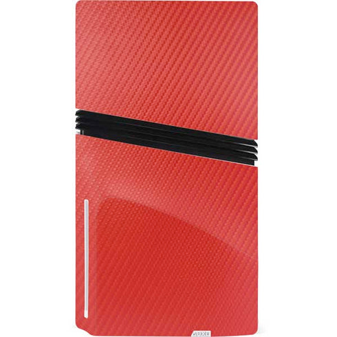 Red Carbon Fiber Specialty Texture Material PS5 Pro Disk Console Skin