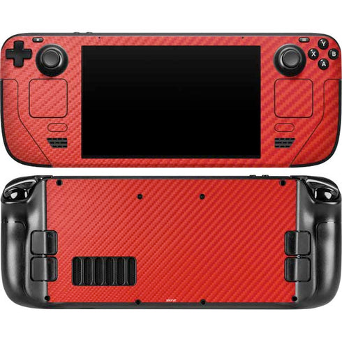 Red Carbon Fiber Specialty Texture Material Steam Deck Handheld Gaming Computer OLED Skin