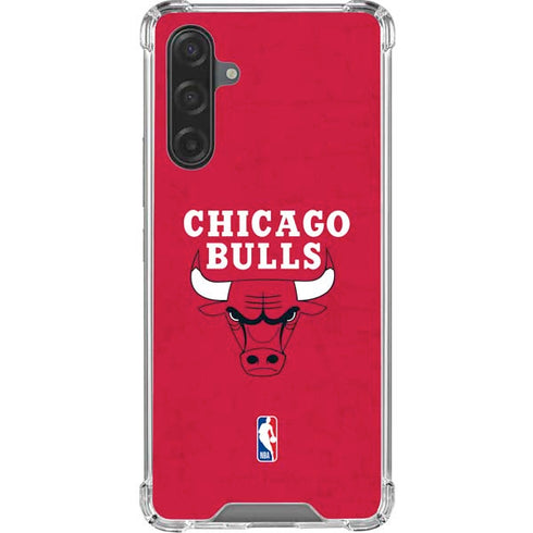 NBA Chicago Bulls Red Distressed Galaxy A17 Clear Case