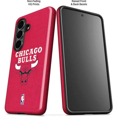 NBA Chicago Bulls Red Distressed Galaxy S26 Plus Impact Case