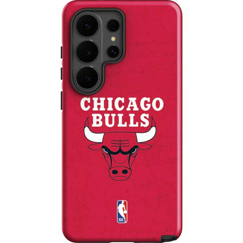 NBA Chicago Bulls Red Distressed Galaxy S26 Ultra Impact Case