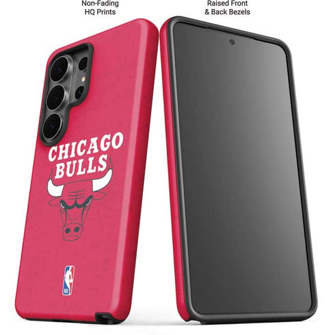 NBA Chicago Bulls Red Distressed Galaxy S26 Ultra Impact Case