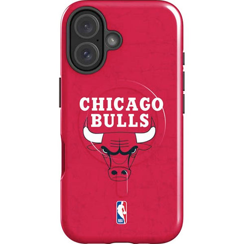 NBA Chicago Bulls Red Distressed iPhone 16 Plus Magsafe Impact Case