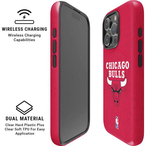 NBA Chicago Bulls Red Distressed iPhone 16 Pro Max Magsafe Impact Case