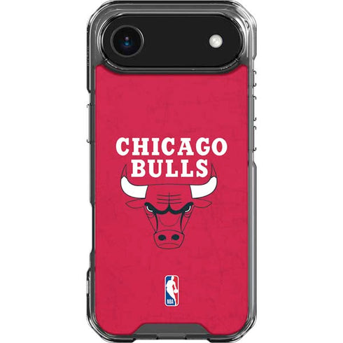 NBA Chicago Bulls Red Distressed iPhone 17 Air Clear Case