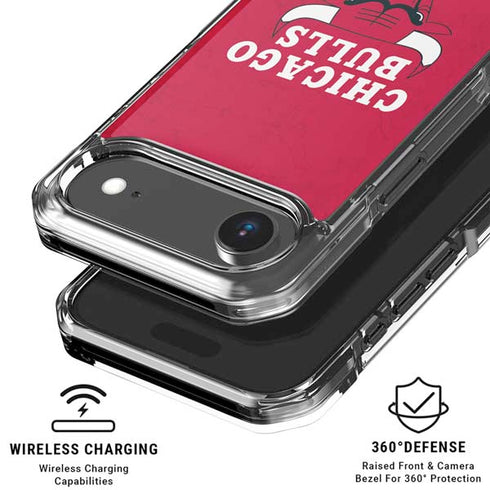 NBA Chicago Bulls Red Distressed iPhone 17 Air Clear Case