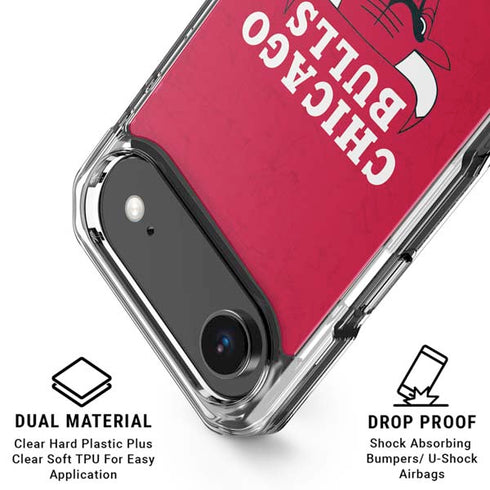 NBA Chicago Bulls Red Distressed iPhone 17 Air Clear Case