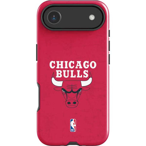 NBA Chicago Bulls Red Distressed iPhone 17 Air Impact Case