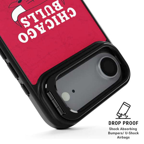NBA Chicago Bulls Red Distressed iPhone 17 Air Kickstand Case