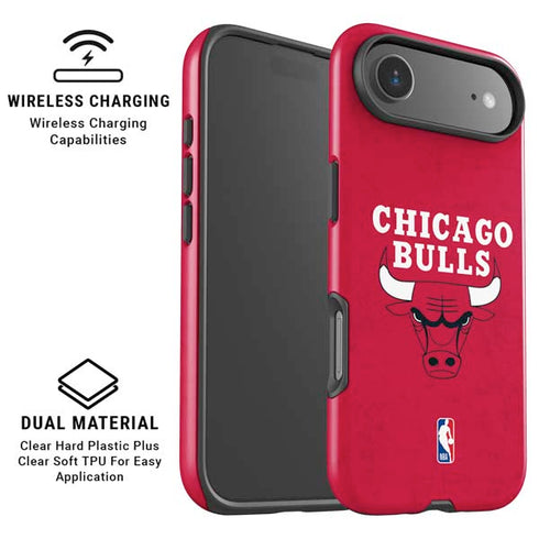 NBA Chicago Bulls Red Distressed iPhone 17 Air Magsafe Impact Case