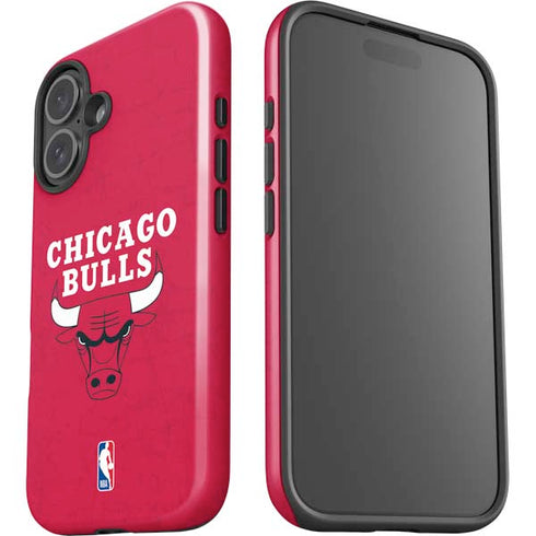 NBA Chicago Bulls Red Distressed iPhone 17 Impact Case