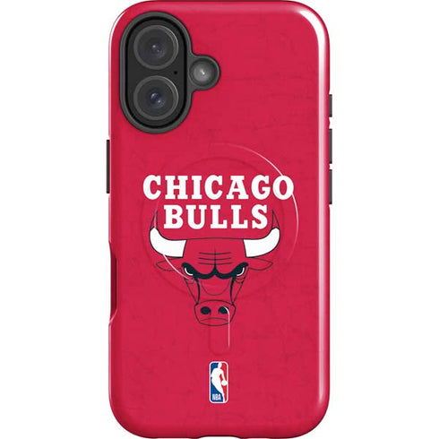 NBA Chicago Bulls Red Distressed iPhone 17 Magsafe Impact Case