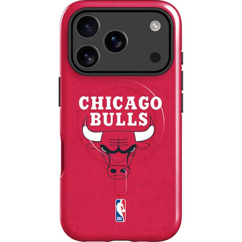 NBA Chicago Bulls Red Distressed iPhone 17 Pro Magsafe Impact Case