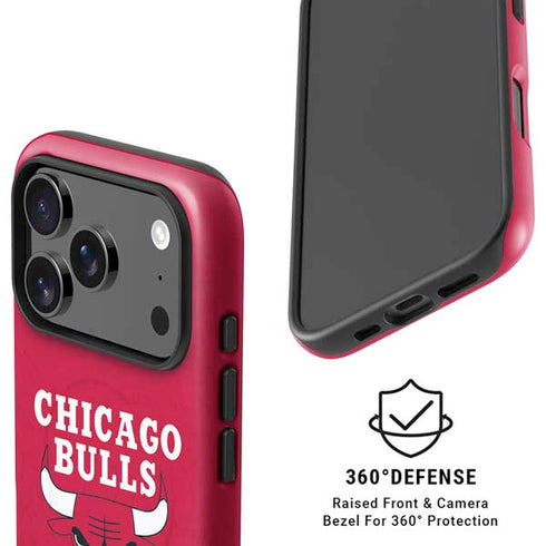 NBA Chicago Bulls Red Distressed iPhone 17 Pro Magsafe Impact Case