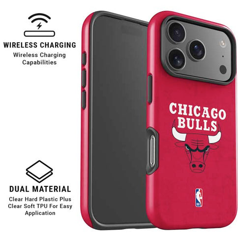 NBA Chicago Bulls Red Distressed iPhone 17 Pro Magsafe Impact Case