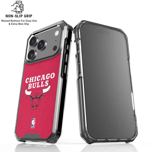 NBA Chicago Bulls Red Distressed iPhone 17 Pro Max Clear Case
