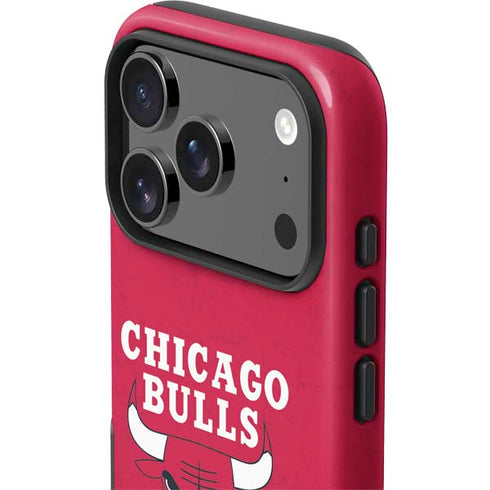 NBA Chicago Bulls Red Distressed iPhone 17 Pro Max Impact Case