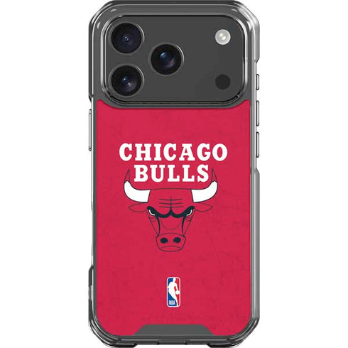 NBA Chicago Bulls Red Distressed iPhone 18 Pro Clear Case