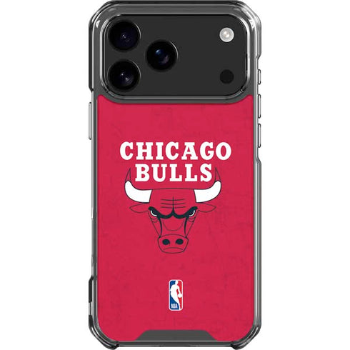 NBA Chicago Bulls Red Distressed iPhone 18 Pro Max Clear Case