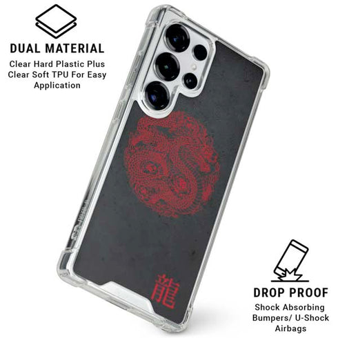 Red Dragon Galaxy S25 Ultra Clear Case