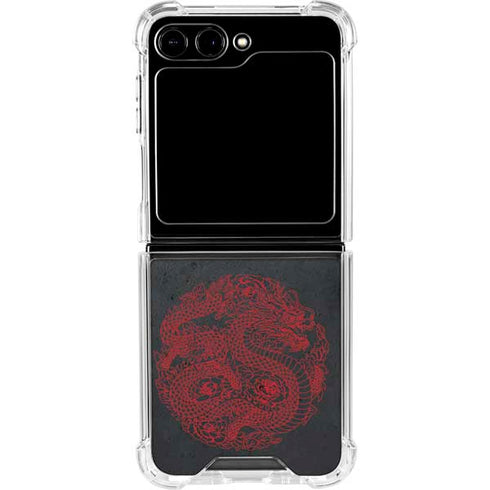 Red Dragon Galaxy Z Flip6 Clear Case