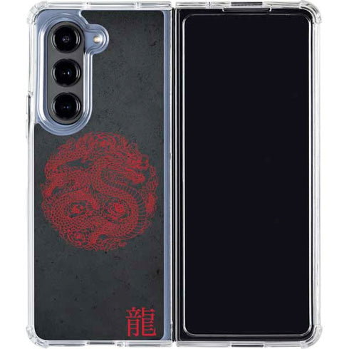 Red Dragon Galaxy Z Fold5 5G Clear Case
