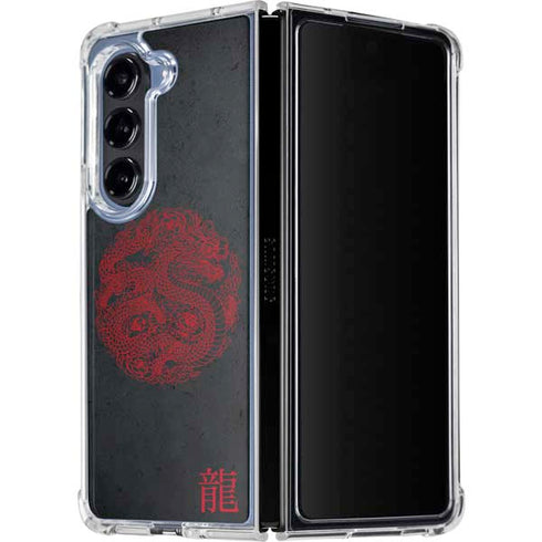 Red Dragon Galaxy Z Fold5 5G Clear Case