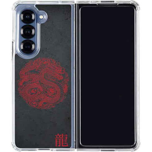 Red Dragon Galaxy Z Fold6 Clear Case