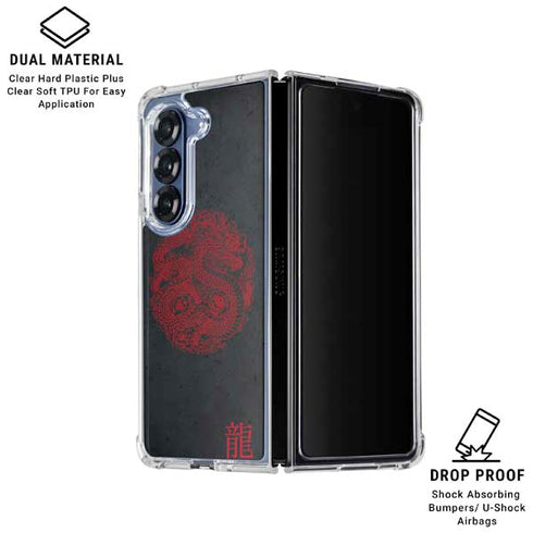 Red Dragon Galaxy Z Fold6 Clear Case