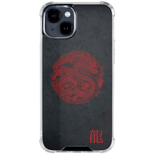 Red Dragon iPhone 15 Clear Case